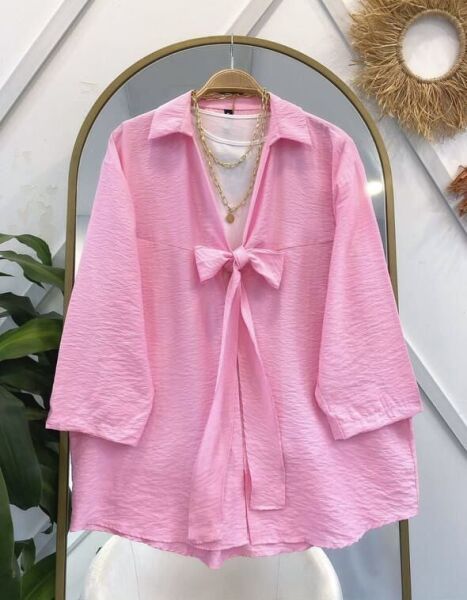 Bağlamalı Pinterest Kimono şeker pembe - standart