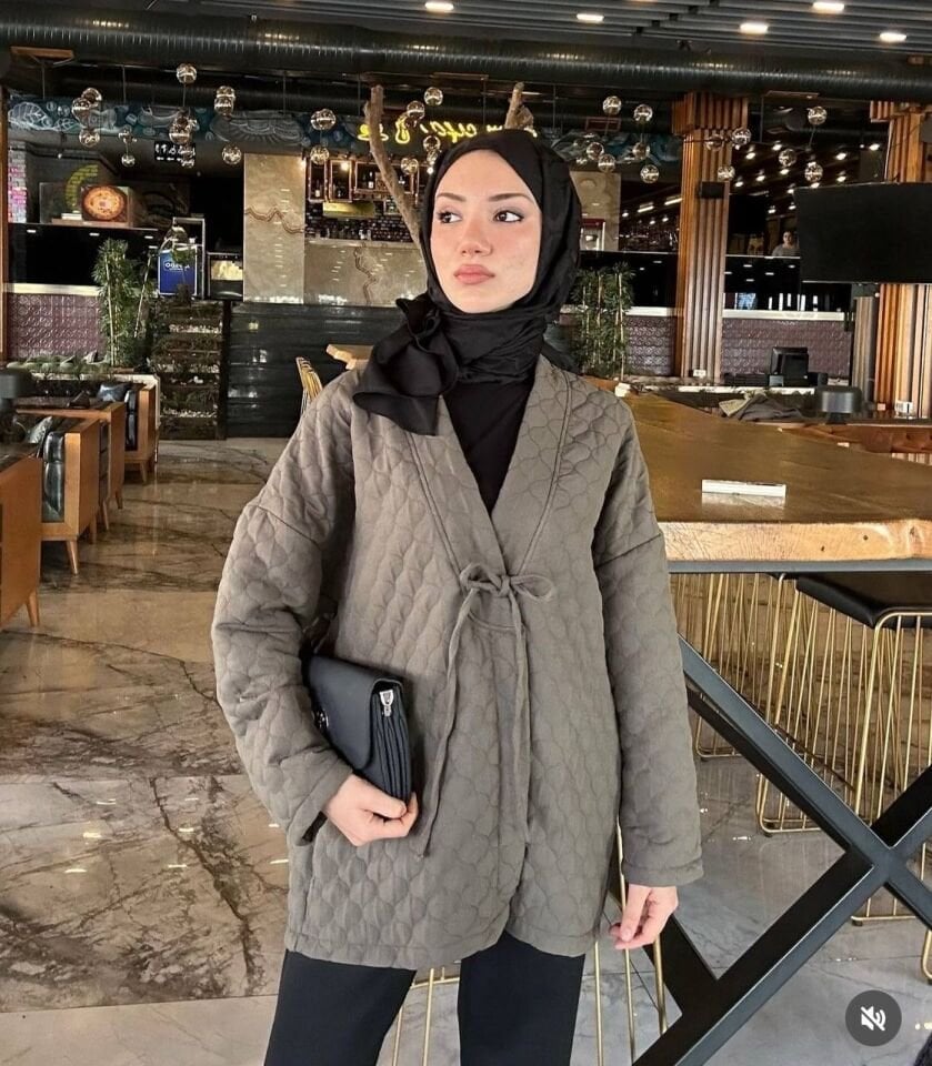 Premium Tasarım Kapitone Ceket haki - 1