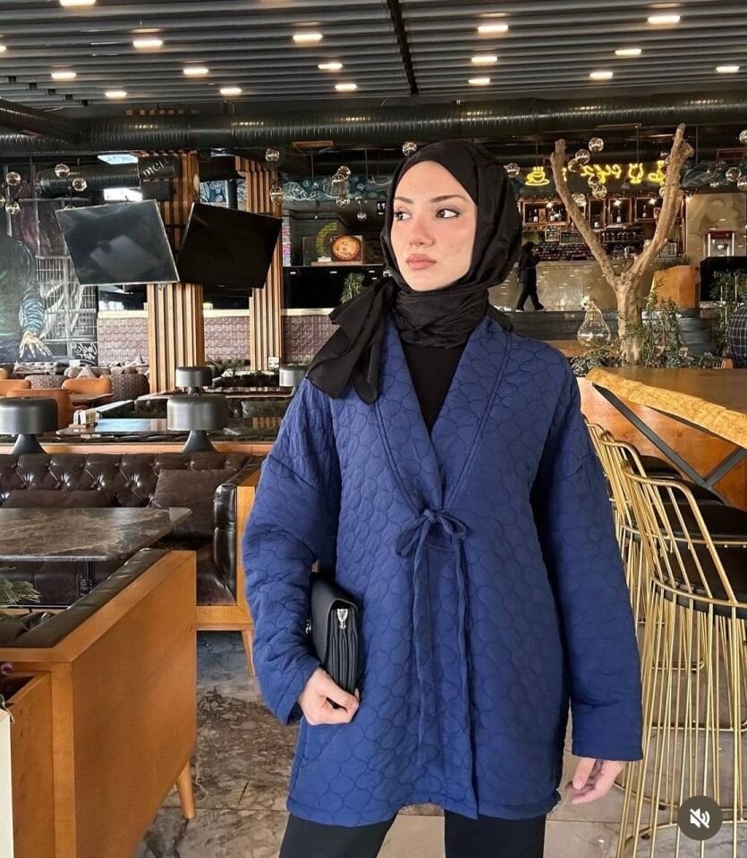 Premium Tasarım Kapitone Ceket lacivert - 2
