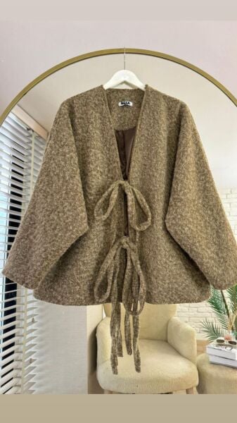 Çift Bağcıklı Tasarım Astarlı Kaşe Ceket camel - standart