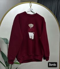 Ayıcıklı 3 İplik Şardonlu  Sweat