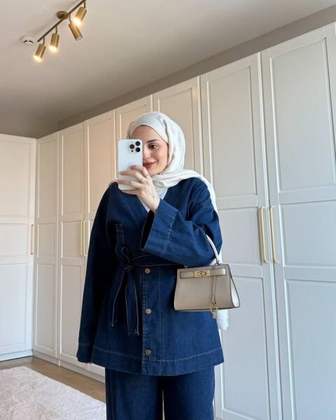 Bağlamalı Denim Takım