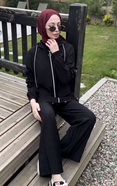 Cep Detaylı İkili Takım siyah - xxl