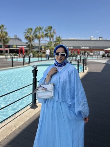 Vera Taşlı Tasarım Etekli Takım standart - bebe mavi