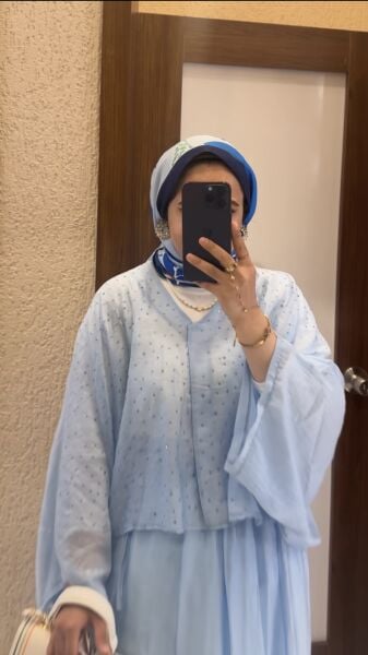 Vera Taşlı Tasarım Etekli Takım standart - bebe mavi