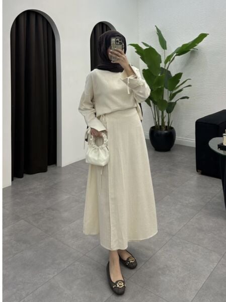 Keten Etekli Takım krem - 38