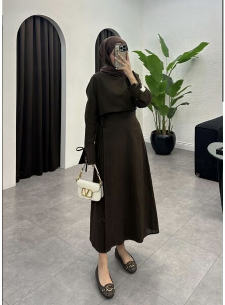 Keten Etekli Takım kahverengi - 38