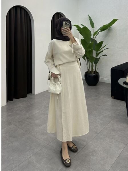 Keten Etekli Takım krem - 40