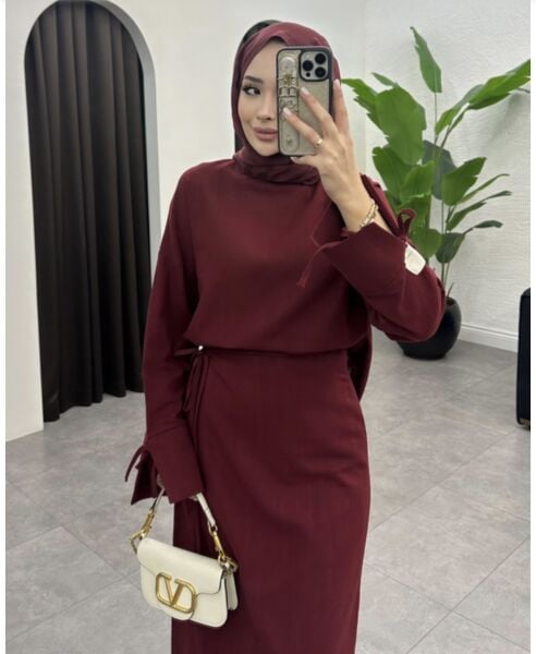 Keten Etekli Takım bordo - 40