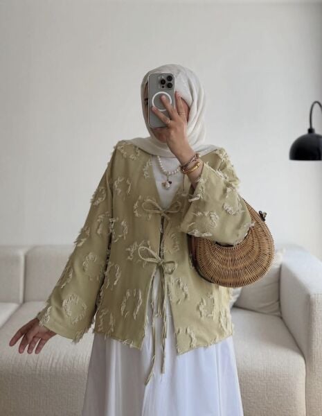 Çift Bağcıklı Pinterest Kimono standart - mint yeşili