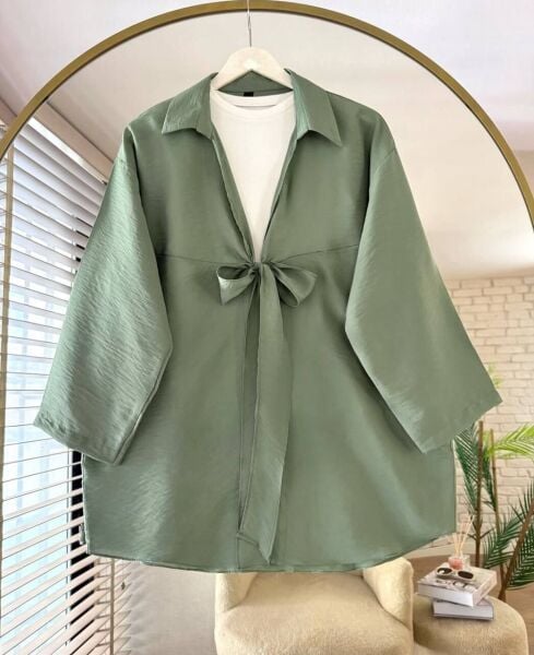 Bağlamalı Pinterest Kimono mint yeşili - standart