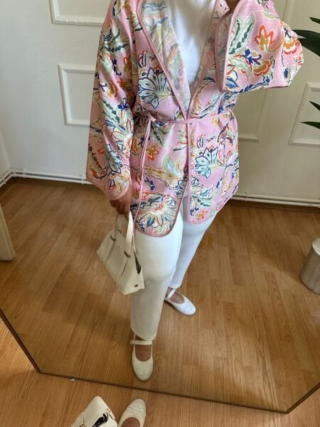 Etnik Desen Keten Kimono mint yeşili - 2