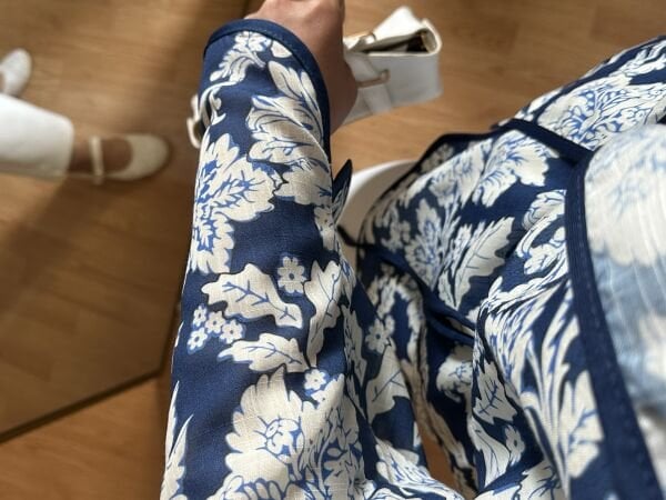 Çiçek Detaylı Keten Kimono 2 - siyah