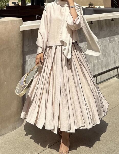 Alora Etekli Takım bej - standart