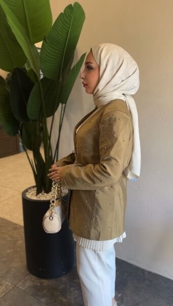 Aria Taşlı Ceket çağla yeşili - 1