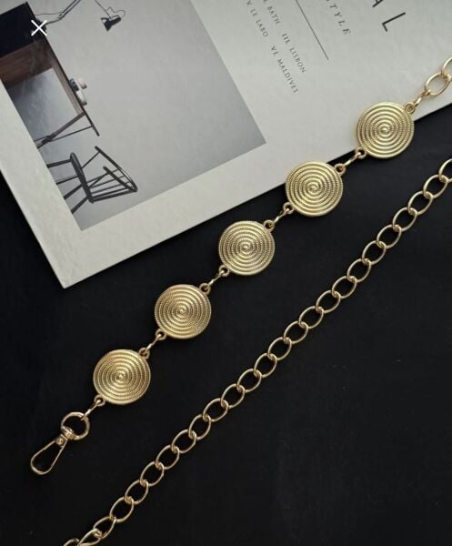 Yuvarlak Gold Zincir Kemer