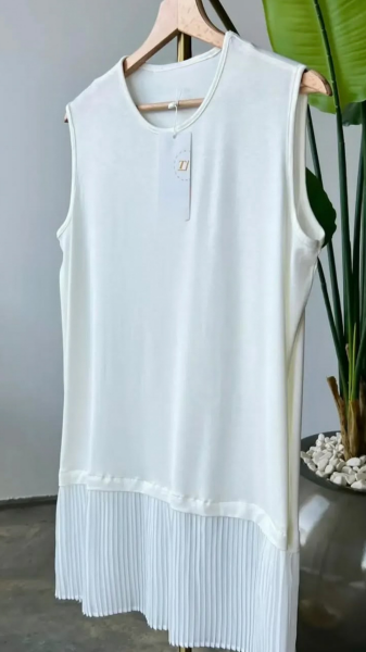 Piliseli Penye İçlik beyaz - standart