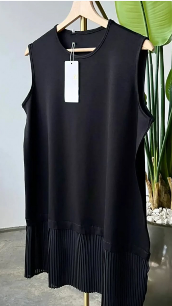 Piliseli Penye İçlik siyah - standart