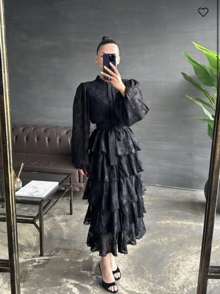 Arya İthal Tasarım Elbise siyah - l