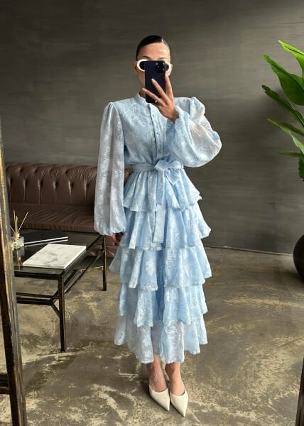 Arya İthal Tasarım Elbise bebe mavi - l