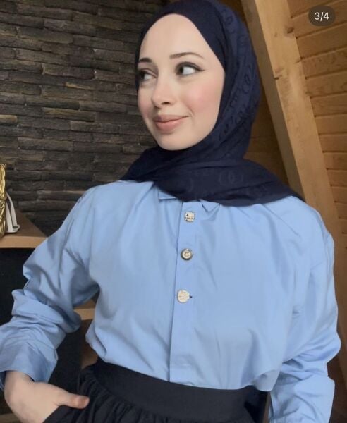 Gold Düğme Detaylı Gömlek xl - mavi