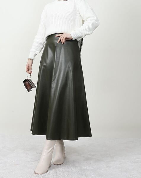 Kiloş Deri Etek haki - l-xl