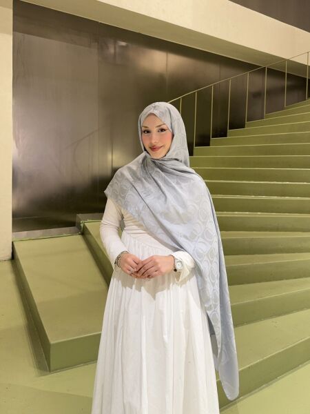 Halka Desen Şal gümüş