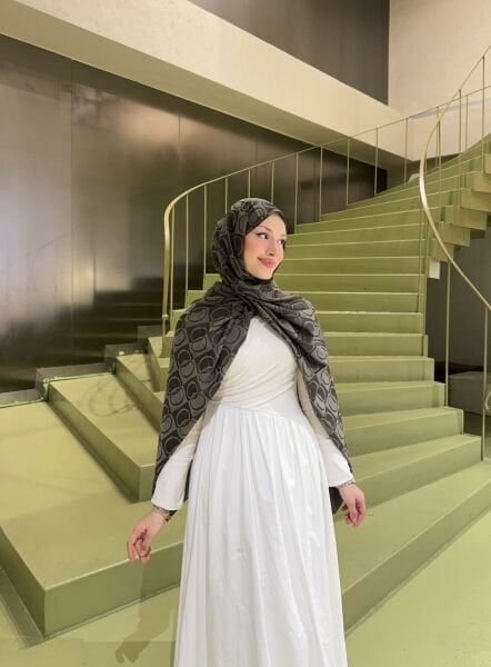 Halka Desen Şal asker yeşili