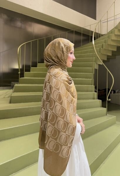 Halka Desen Şal gold