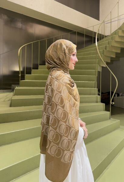 Halka Desen Şal gold