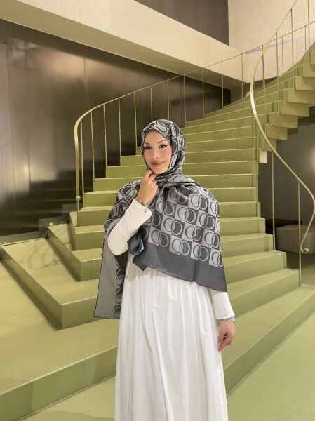 Halka Desen Şal gri