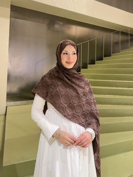 Halka Desen Şal kahverengi