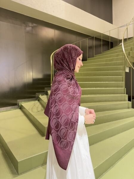 Halka Desen Şal fuşya