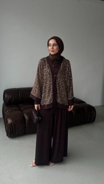 Diva Payet Takım kahverengi - 3 (50-52-54)