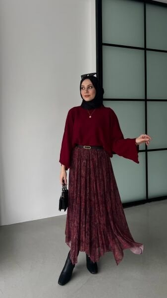 Etnik Desen Etek bordo - standart