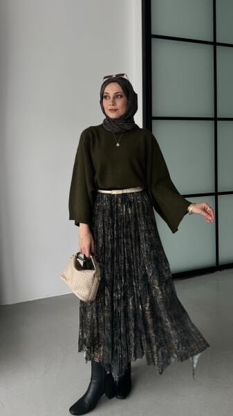 Etnik Desen Etek yeşil - standart