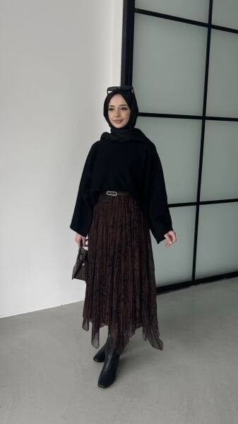 Asimetrik Etek kahve - standart