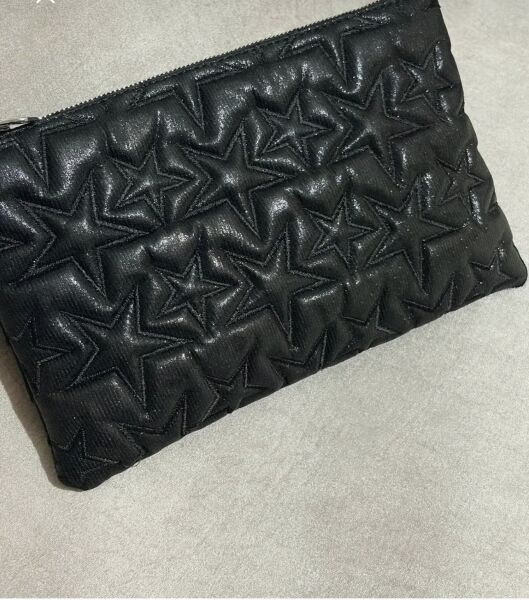 Yıldız Baskılı Clutch Çanta siyah